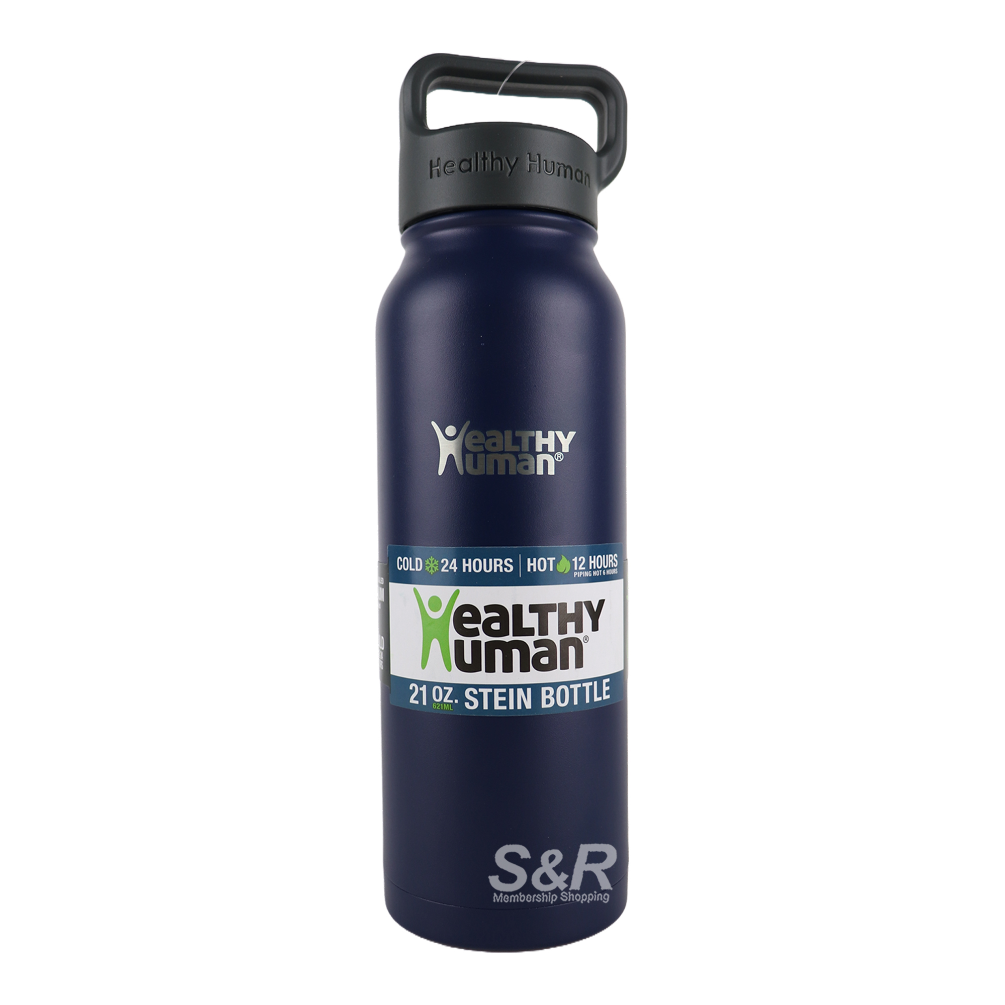 Healthy Human Navy Stainless Steel Water Bottle 621mL